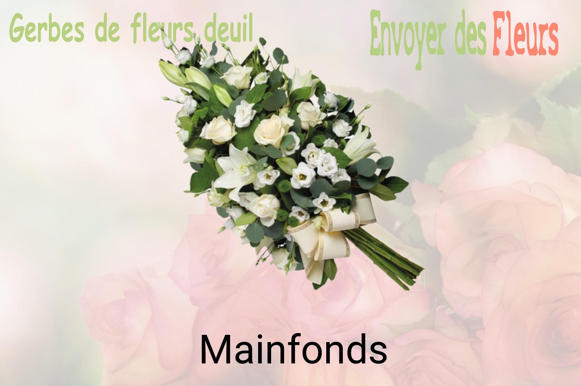 Gerbe de fleurs de deuil livrée à Mainfonds